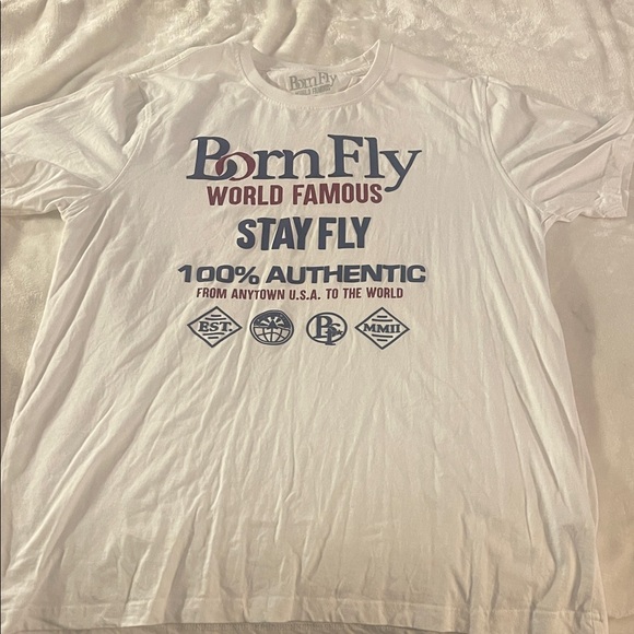 Born Fly White Graphic Tee for Men - Picture 1 of 3
